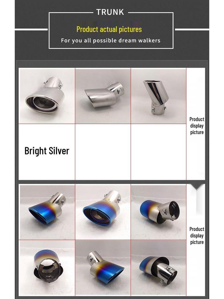 Compatible Tailpipe for Hyundai Elantra, Excelle, Sail, Focus, Corolla, and EcoSport.