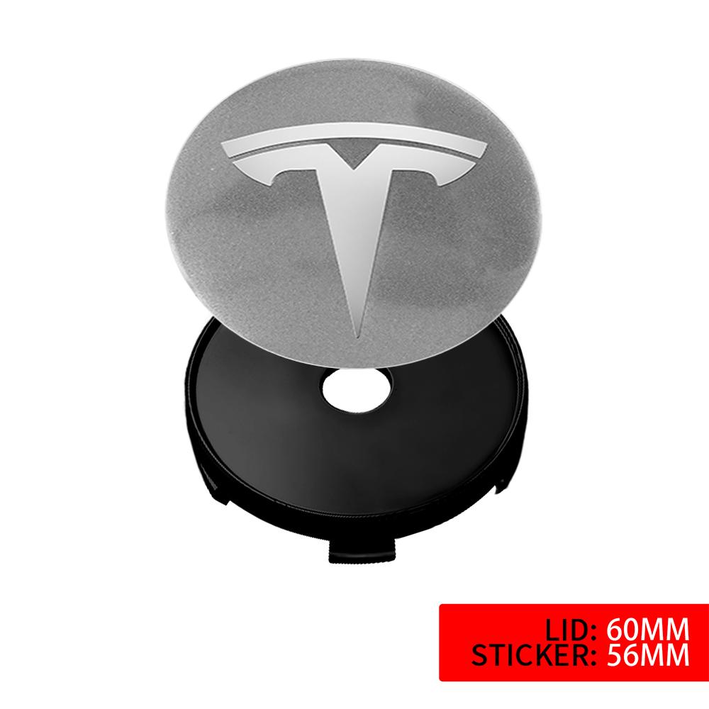 4pcs 56/60mm Car Wheel Center Cover Sticker Tire Hub Cap Badge Covers For Tesla Model 3 Model S Model X Model Y Coil Accessories
