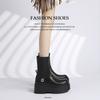 Women's Thick-soled  High-tube Mid-tube Boots Autumn New Outdoor Black Wearing Slip-on Casual Boots