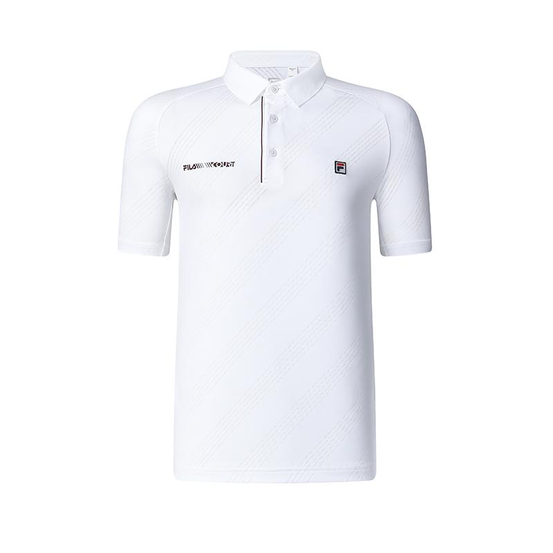 

FILA Tennis Series Elegant Short Sleeve Polo Shirt Men tops Bright-White A11M423105FWT XL
