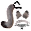 Hair Clips Cocker Tail Animal Element Adjustable Faux Fur Solid Wolf Tail Ears Collar For Cosplay