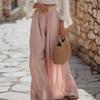 Women Summer Solid Color Loose Wide Leg Casual Long Pants