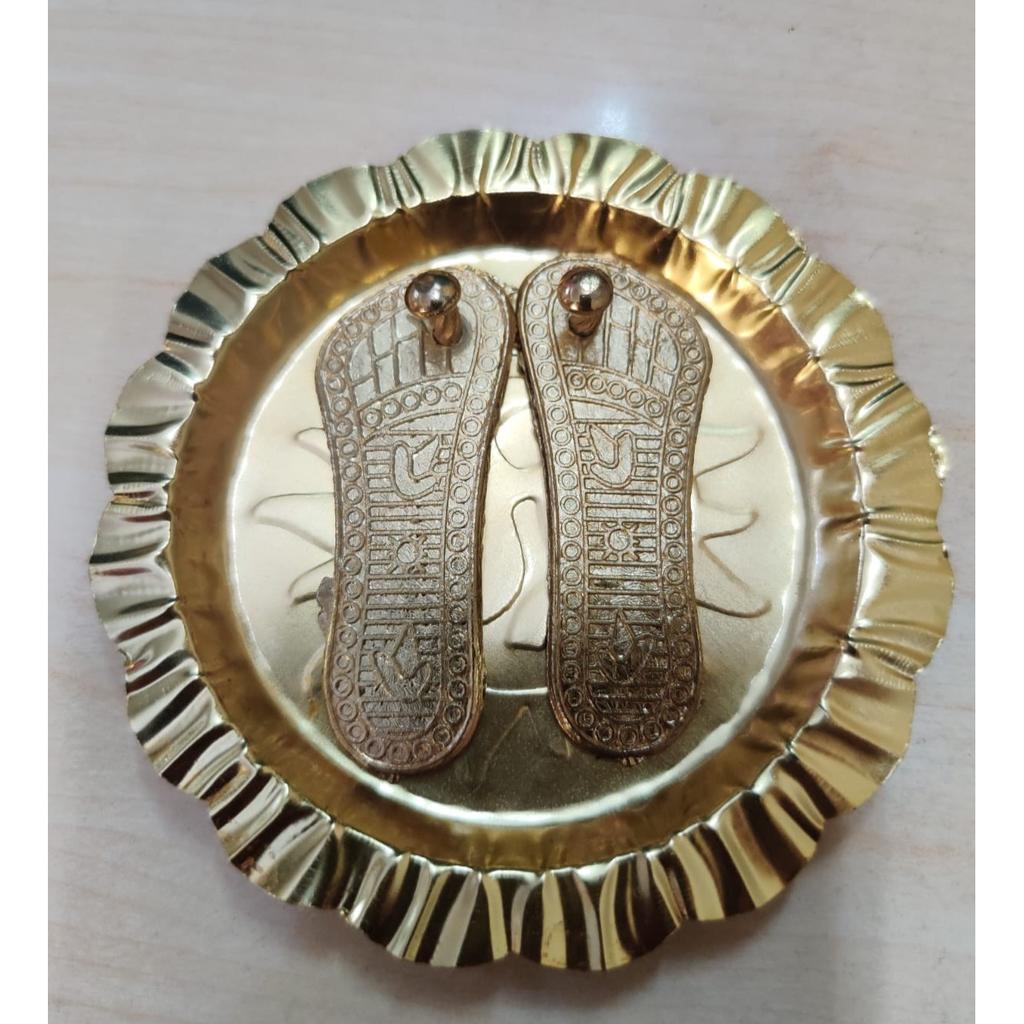 @ Indian Traditional Shri Maa Laxmi Charan Paduka With Plate 25Gm L491 Zr-3021-60%Off