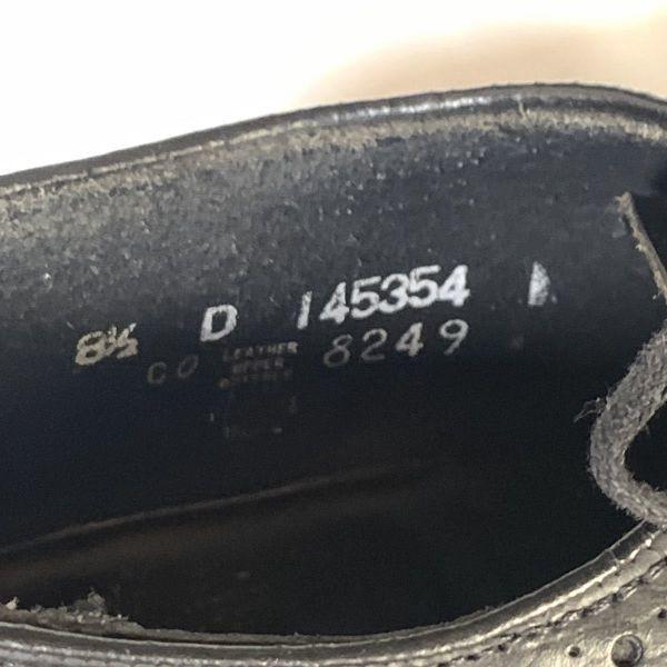 80s STACY ADAMS Vintage Wingtip Business Shoes Size 8.5D 25.5-26.5cm Black(USED)