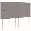 Ottoman Bed with Mattresses Taupe 200x200 Cm Fabric