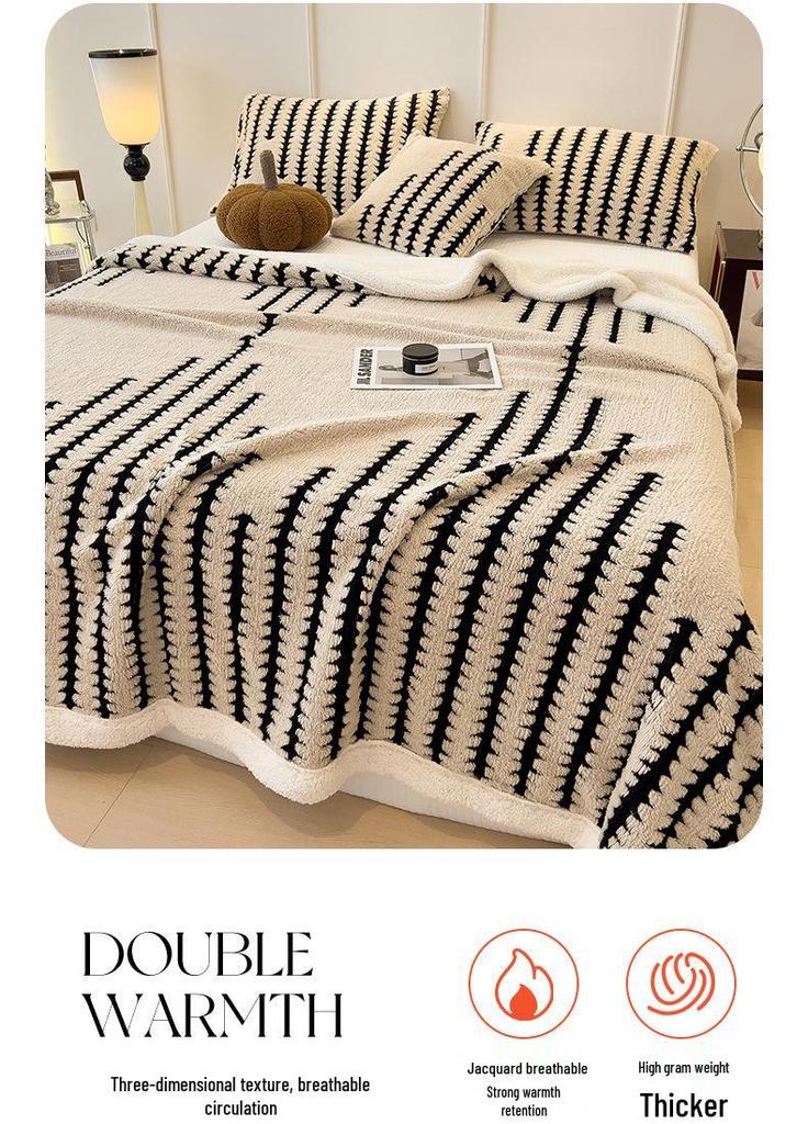Thickened Milk Fleece Cationic Blanket - Office Nap, Sofa Cover, Shawl, Autumn/Winter Quilt