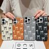 Bowknot Pattern TPU Leather Texture Case For iPhone 16 15 Pro Max 14 Pro 13 12 11 Slim Matte Shockproof Soft Phone Cover