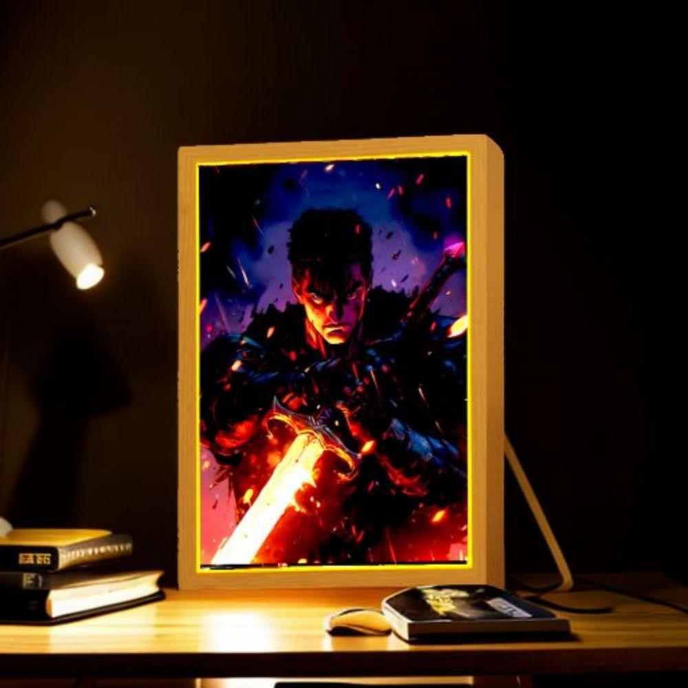 Anime Figure Light Painting Photo Frame Berserk Behelit Griffith Action Figures Led Lamps Room Decor Chirstmas Gifts moon Lamp
