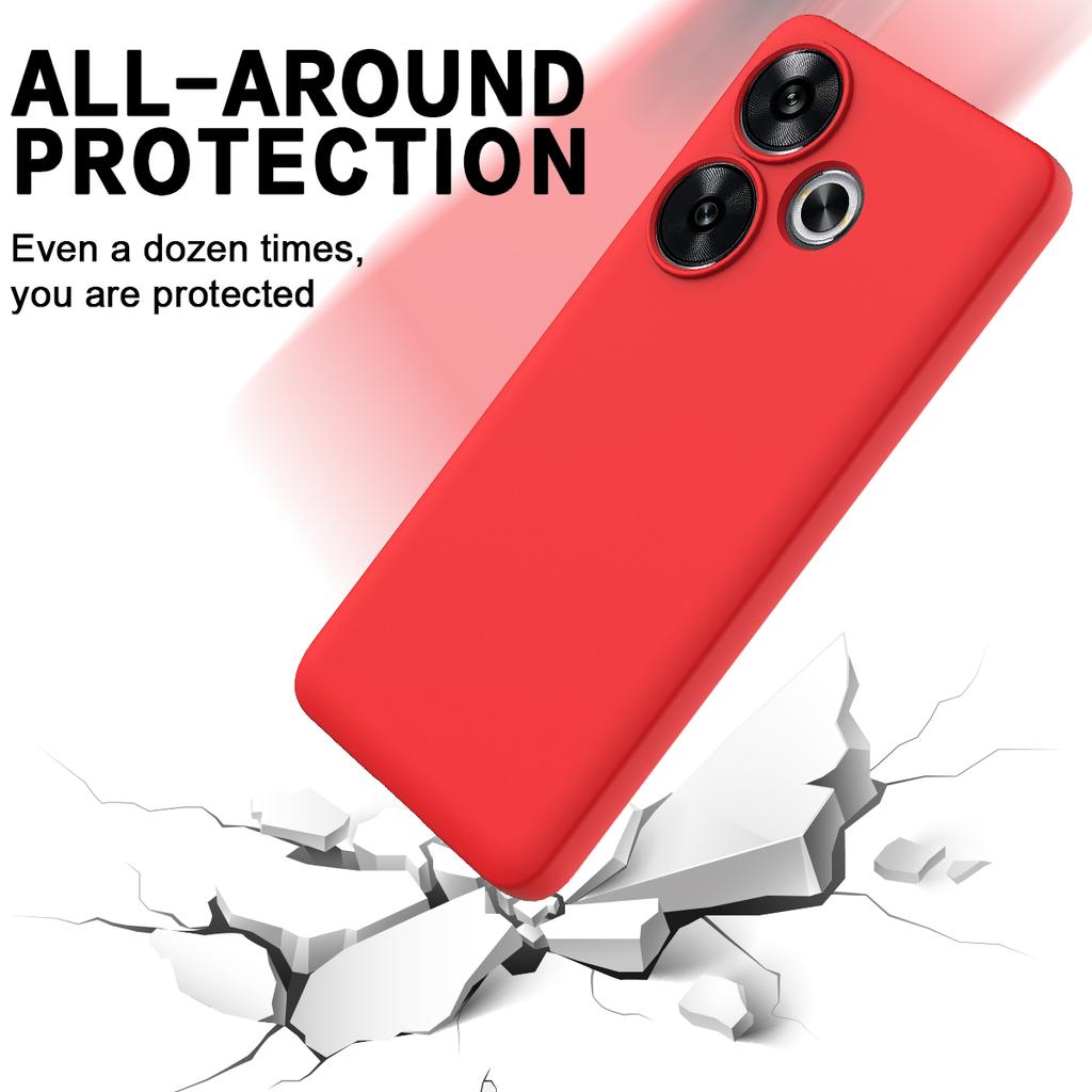 For Xiaomi Poco F6 5G/Redmi Turbo 3 5G Case Liquid Silicone Anti-Drop Phone Cover with Hand Strap