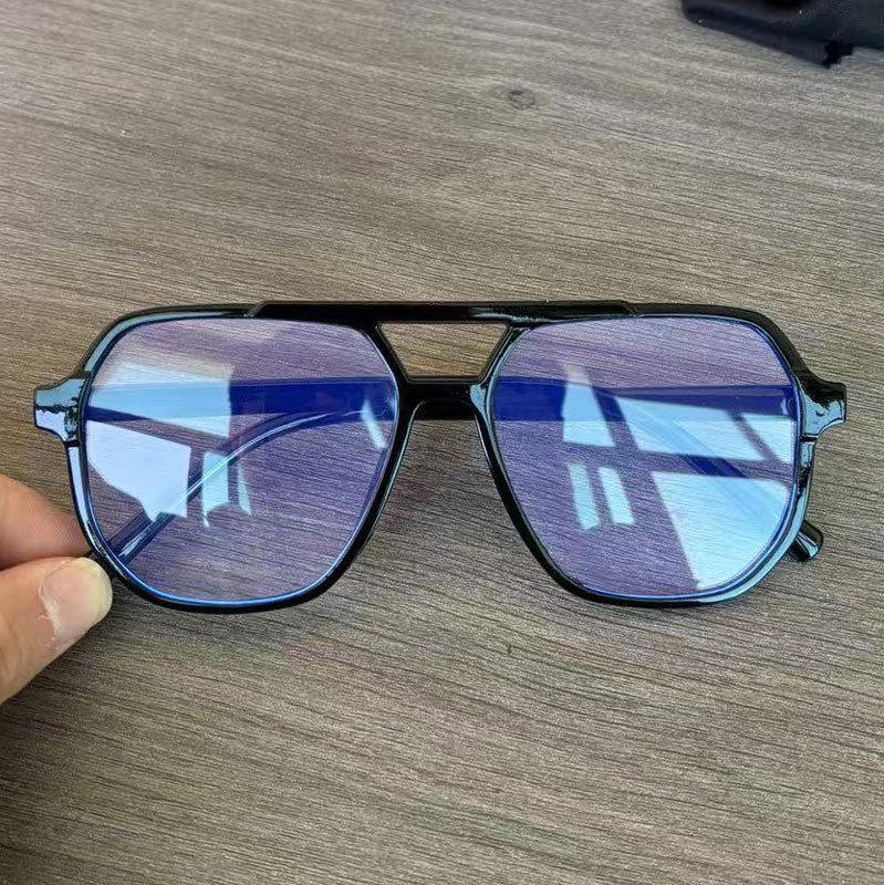 Set de ochelari hip-hop pătrați, retro, mari, pentru bărbați - ochelari de soare eleganti, anti-lumină albastră