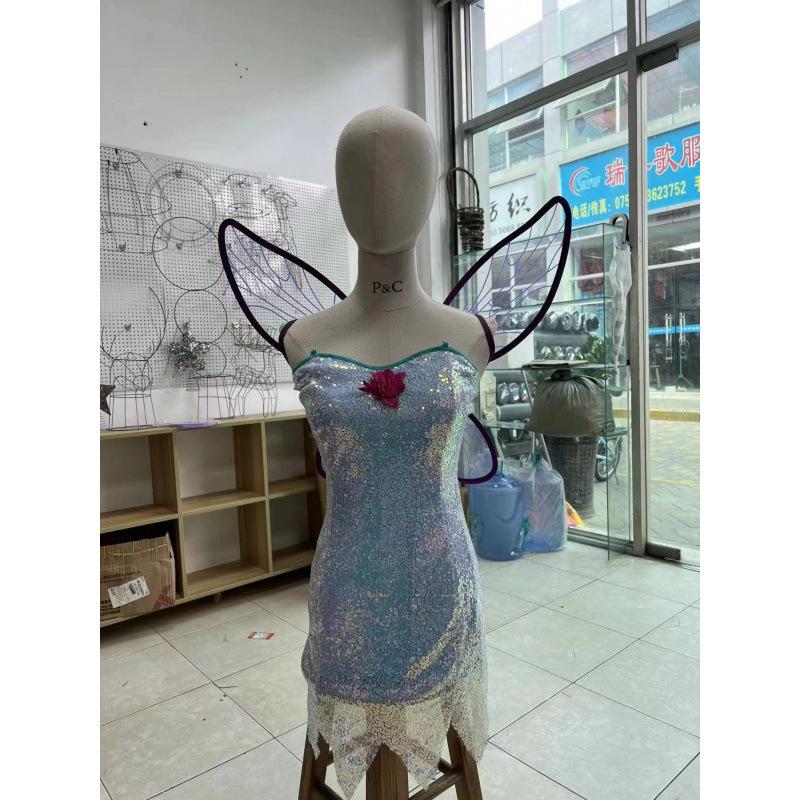 Χριστουγεννιάτικη στολή για το Χάλογουιν, φόρεμα cosplay, άτακτη νεράιδα, στολή με φτερά ξωτικού