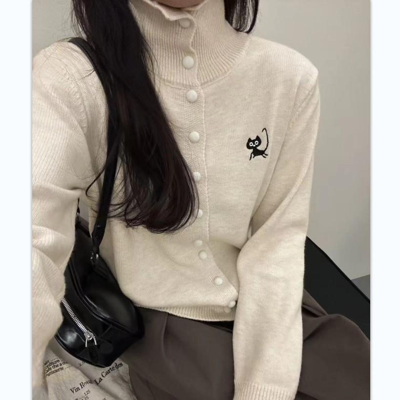 

Стильный женский корейский вязаный кардиган 2025: Шикарная мода ранней осени S бежевый