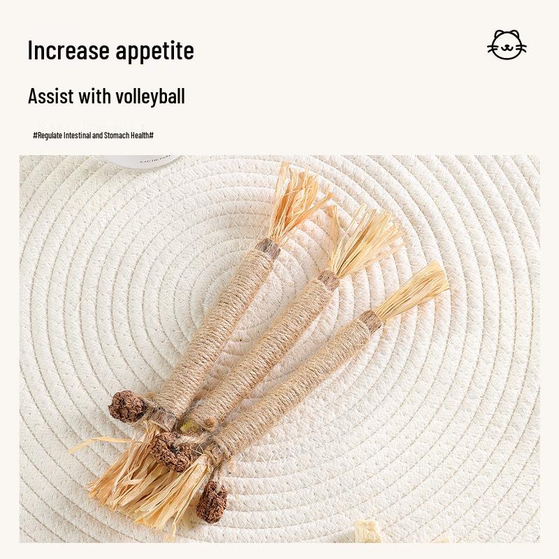 Catnip Wood Teething Stick: Dental Cleaning Toy for Cats