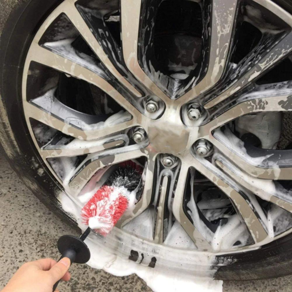 Detailing Design Auto Wheel Cleaning Brush Long Handle Rim Tire Detailing Brush Engine Cleaning