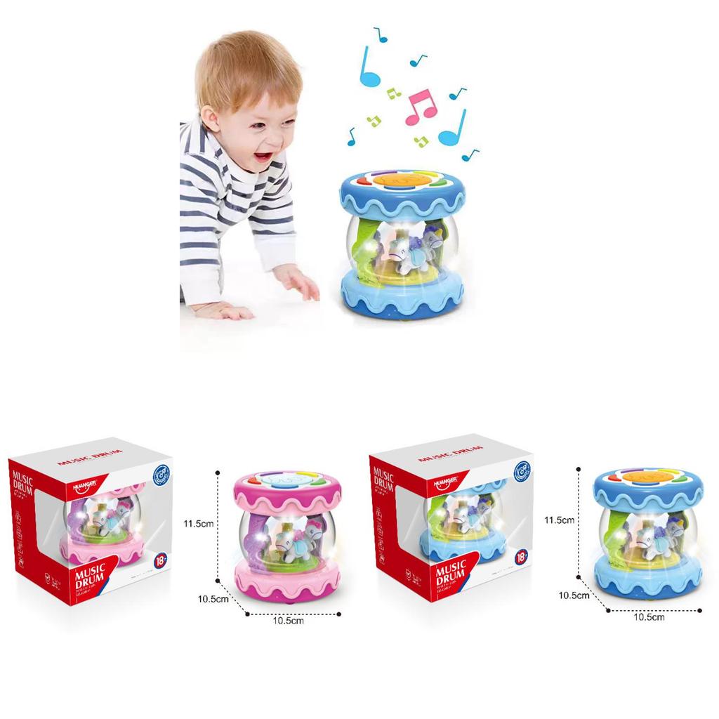Giocattolo Percussioni Manuali Unicorno per Bambini con Musica e Luci per l'Apprendimento Precoce e lo Sviluppo Sensoriale