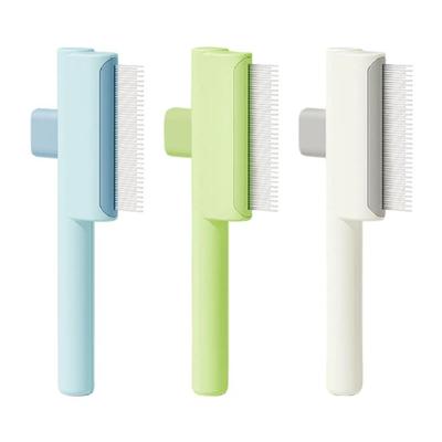 Cats Hair Removal Comb For Shedding Control Release Button Pet Grooming Brush Detangling Tool For Short Long Furs Cats