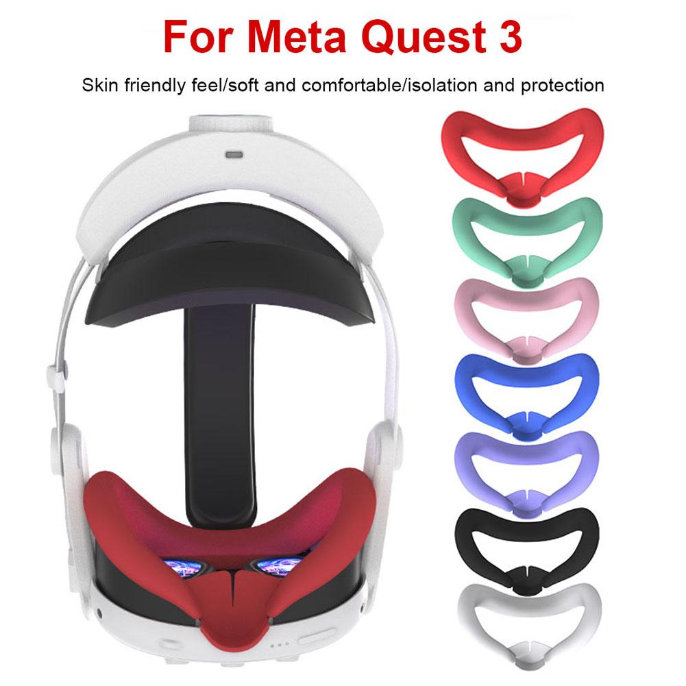 Silicone VR Mask Face Cushion Sweatproof Face Mask LightproofMask Face Pad Washable Replacement for Meta Quest 3 Accessories