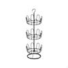 Rotating Shoe Rack, MultiTier Organizer, SpaceSaving Storage, Indoor Balcony Black 3 Tiers Base