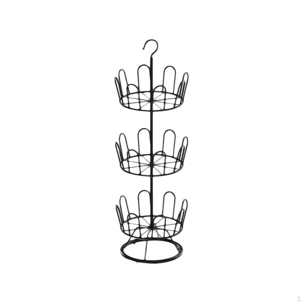 Rotating Shoe Rack, MultiTier Organizer, SpaceSaving Storage, Indoor Balcony Black 3 Tiers Base