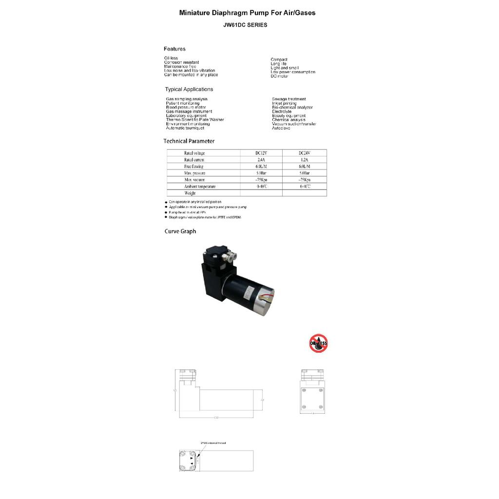 Wob-piston Pumps for Gas Micro Vacuum Pumps Air Pumps Air Sampling Laboratory Use