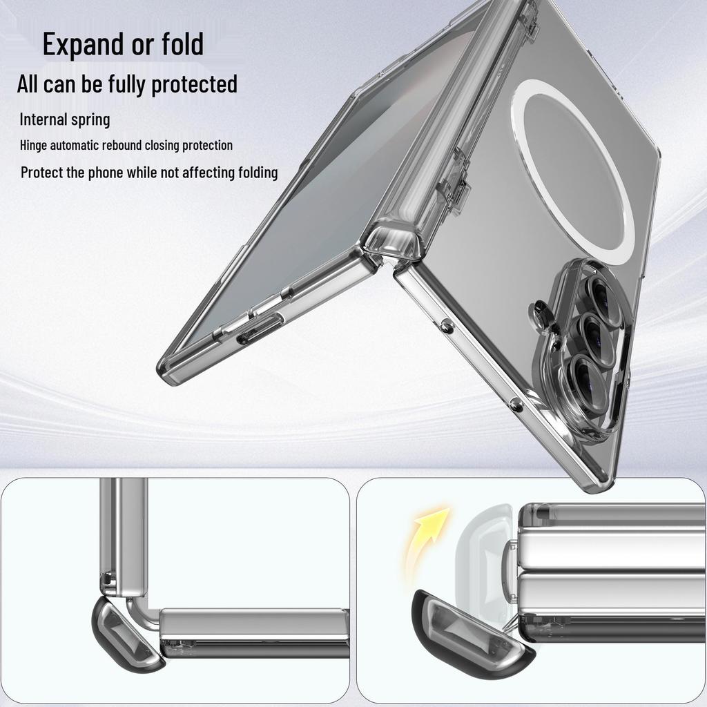 Samsung Z Fold7 Magnetic Wireless Charging Case with Spring Hinge and Skin-Feel Finish, compatible with Fold6.