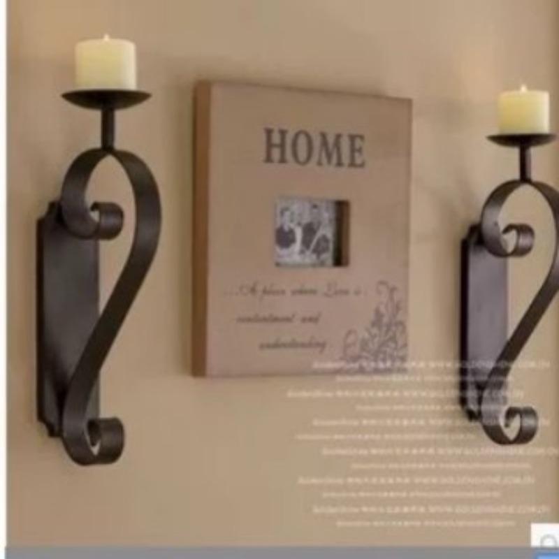 2 Stück Eisen Wandhänger Liebe Kerzenhalter Hohl Kurvendesign für Zuhause Schlafzimmer Wohnzimmer Wanddekoration Weihnachtsgeschenk