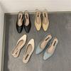 Fashion Elegant Slingback Flat Sandals Women Solid Leather Pointed Toe Shoes Summer Ladies Rear Strap Sandalias Low Heel Mary Janes 2025