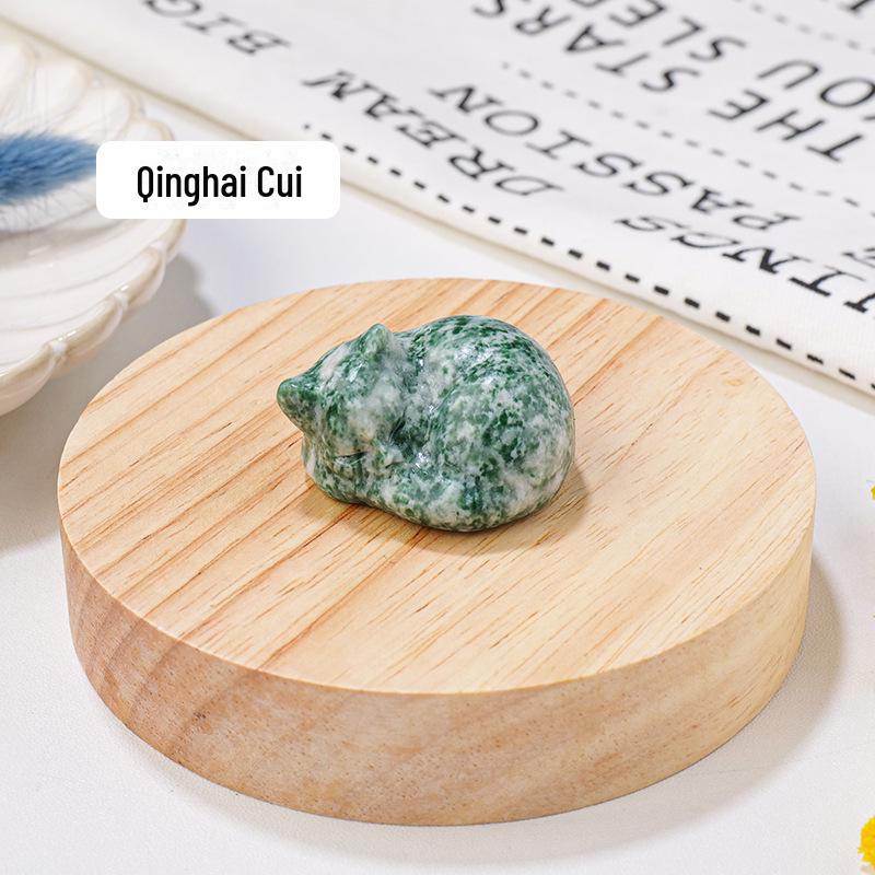 Katzenfiguren aus natürlichem Kristall: Handgeschnitzte Halbedelstein-Ornamente für die Inneneinrichtung