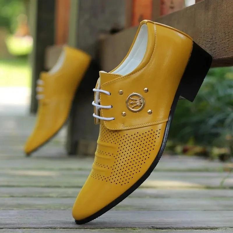 Moda Lujo Hombres Zapatos de Vestir Coloridos Zapatos de Cuero PU Moda Masculina Zapatos Italianos de Negocios Sapato Social Masculino Zapatos De Hombre