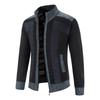 Men's Plus Velvet Thickened Stand Collar Cardigan Zipper Sweater - Autumn/Winter Warm Loose Knitwear