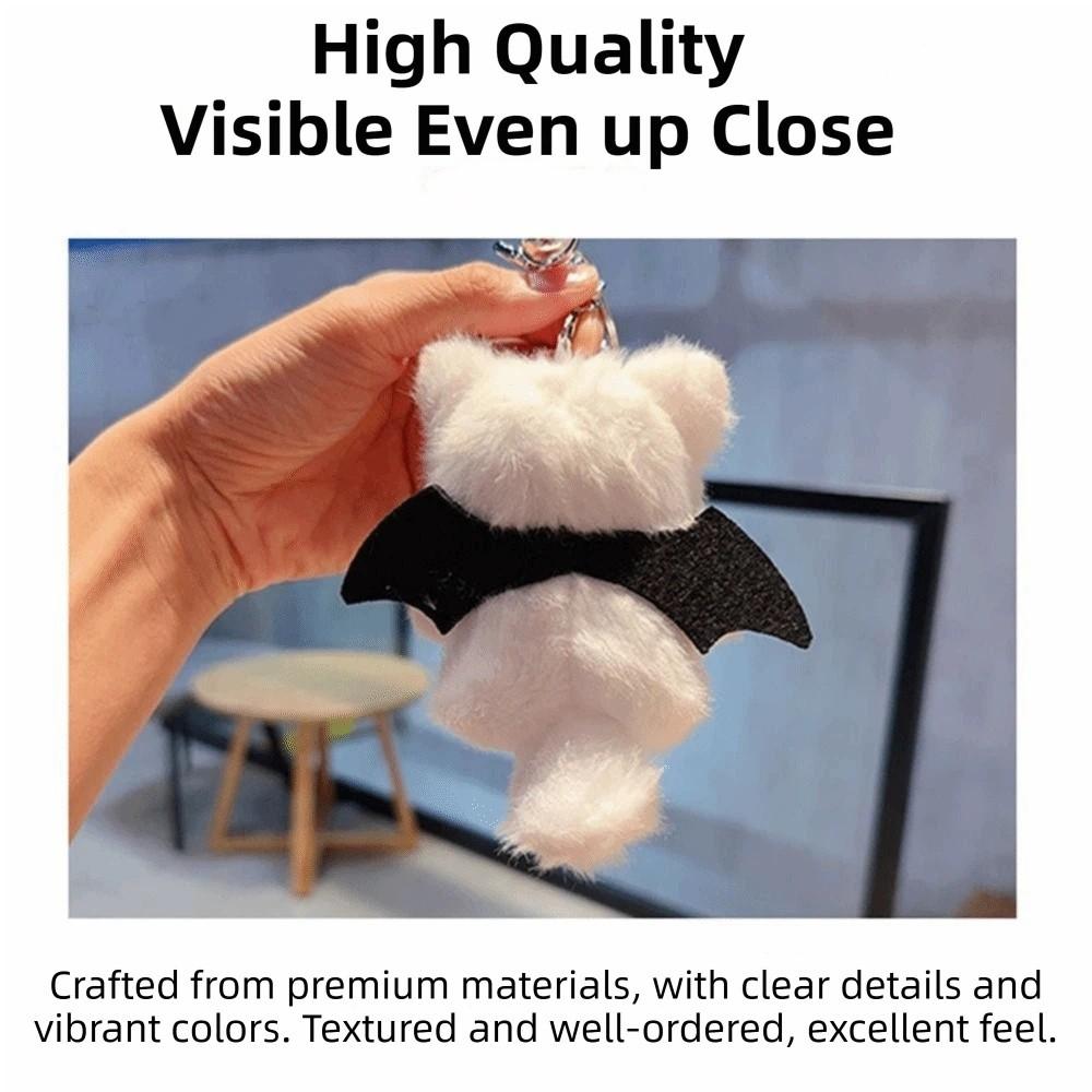 Flauschige Cartoon-Katze Plüschtier Spielzeug Schwarz und Weiß Schlüsselanhänger Plüschtier Rucksack Anhänger