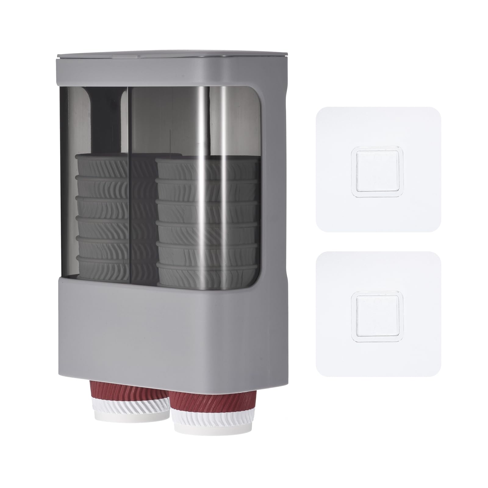 

Wall Mounted Cup Disposable Pull Type Cup Holder for 3oz 5oz Double Slot Paper Cup Dispenser with Mounting Adhesive for Home Bathroom Break Room Gym