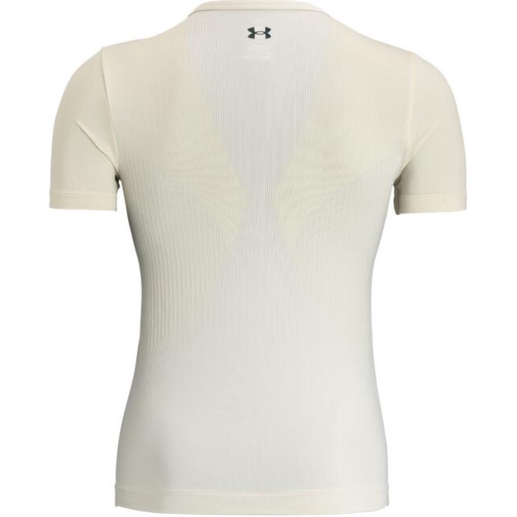 Under Armour Vanish Elite Seamless Round Neck Breathable Color Block Short Sleeve T-Shirt Women T-Shirts Dusty-Pink Gray 1383637-273