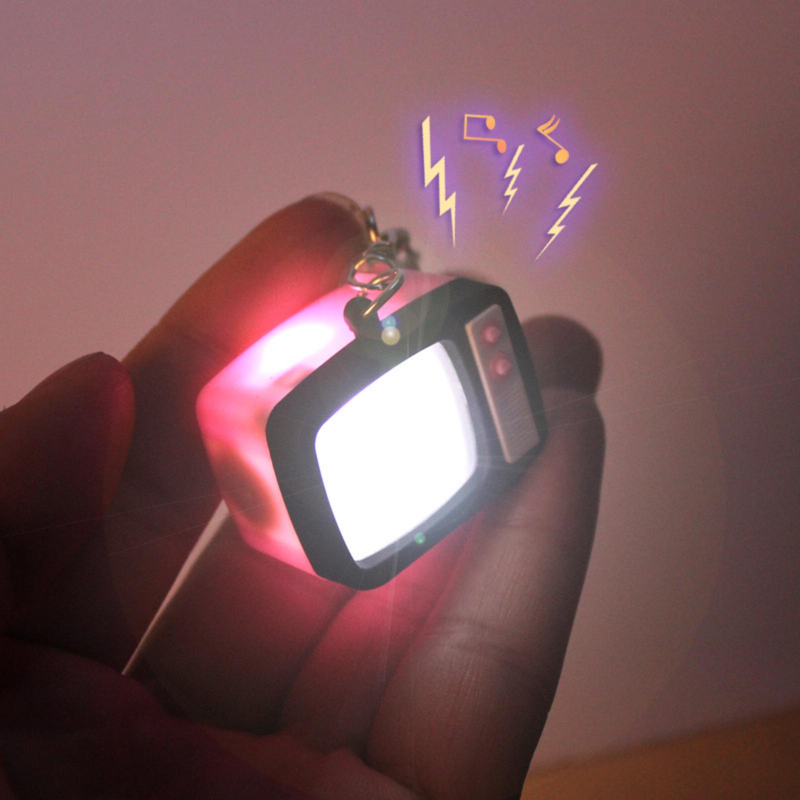 

TV LED Sound Emitting Keychain Small Toy Simulation TV Gift Screen Exchange DIY Pendant One Size рожевий