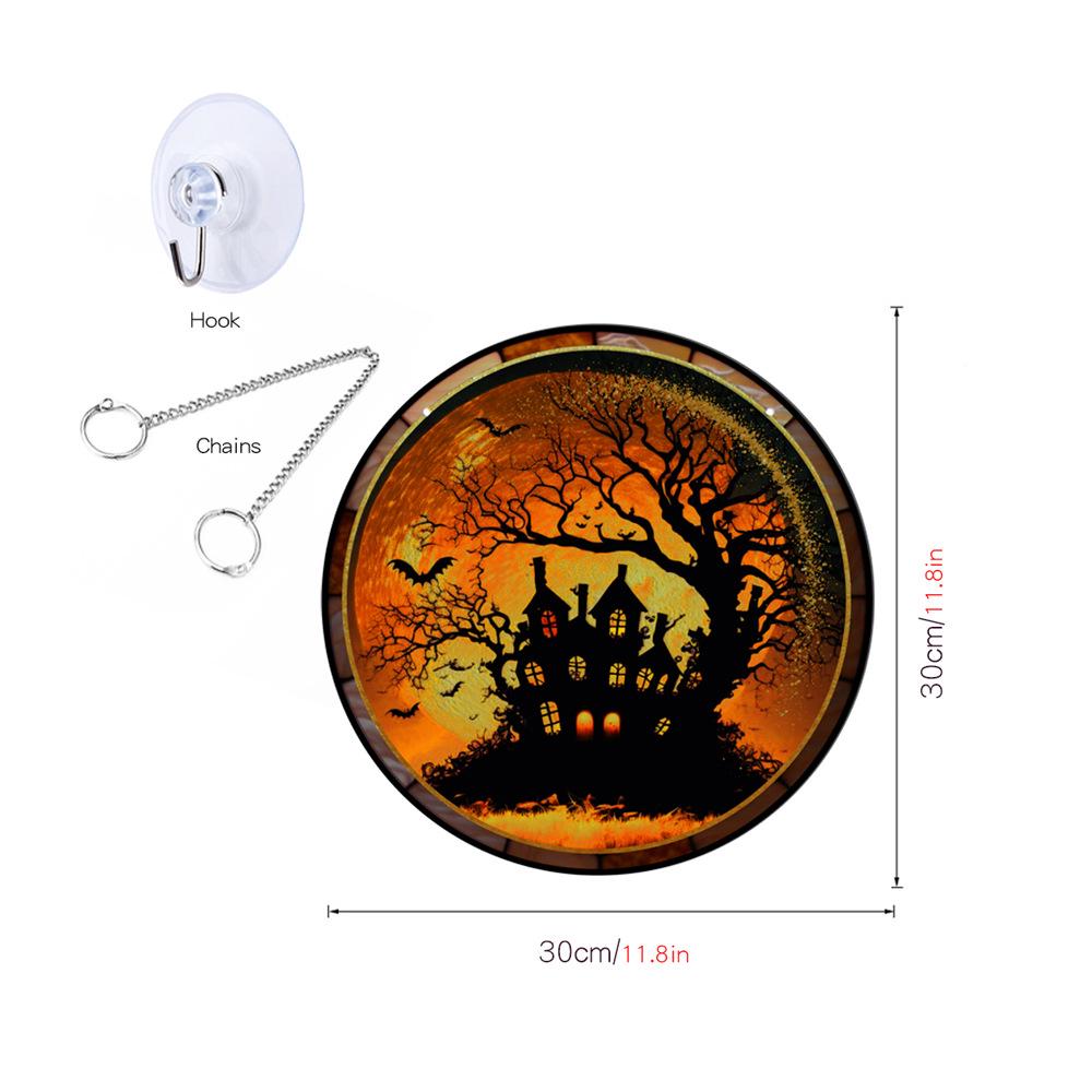 TYU100-109 Calabaza de Halloween Murciélago Cadena de Hierro Adorno Colgante para Decoración de Ventana o Porche