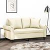 VidaXL 2-seater Sofa with Cushions Cream 120 Cm Faux Leather 3200926