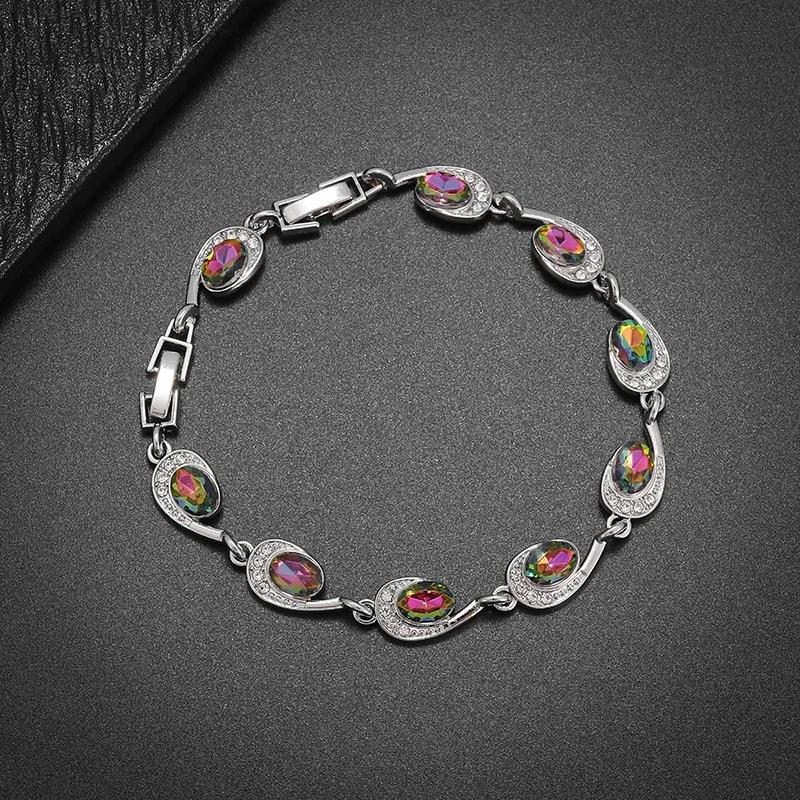 Bracelet Charm Élégant pour Femme Incrusté de Cristal Mode Bijoux de Fiançailles Mariage