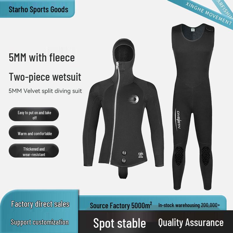Qianxing Unisex 5mm Wetsuit Set - Cold Protection for Surfing, Winter Swimming, and Deep Diving