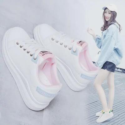 Women's White Thick-Soled Casual Shoes for Spring and Autumn 2023