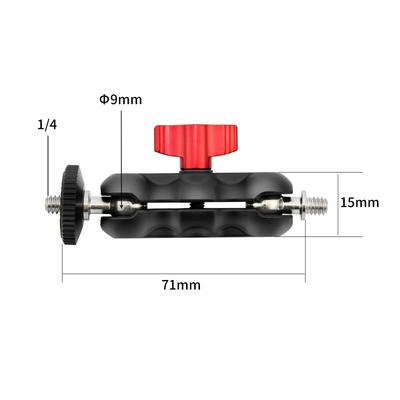 Metal Super Clamp with Double Ball Head Magic Arm Clamp 1/4'' 3/8'' Hole for Phone Video Mount Camera Monitor LED Light Mic
