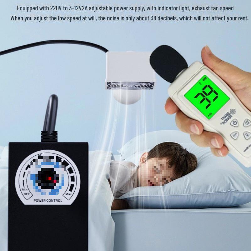 Čistička vzduchu a ventilačný ventilátor: Inštalácia bez vŕtania, Odstránenie zápachu a formaldehydu, Okysličovanie pre spálne