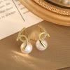 Exquisite Pearl & Double 'C' Stud Earrings: Unique High-End Fragrance Style Jewelry