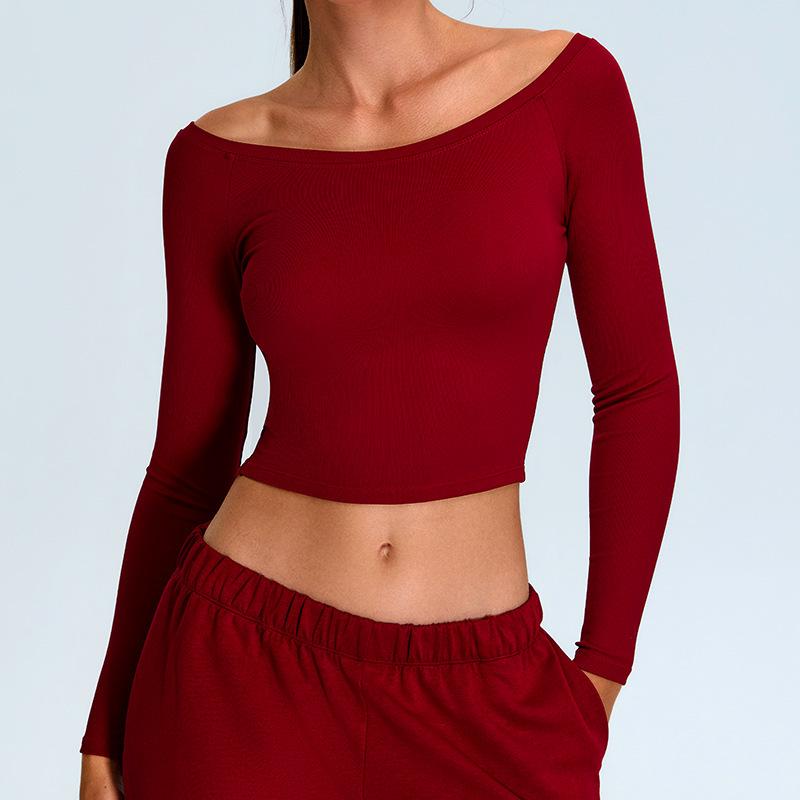 Women's Quick-Dry One-Shoulder Long-Sleeve Yoga & Fitness Top