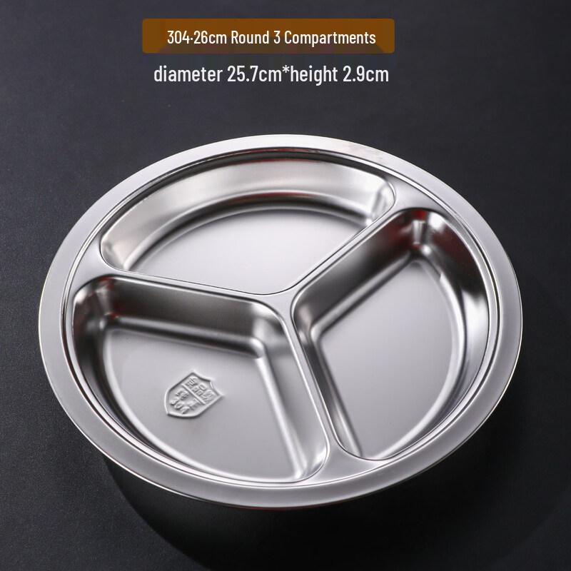 304 Stainless Steel Divided Meal Tray