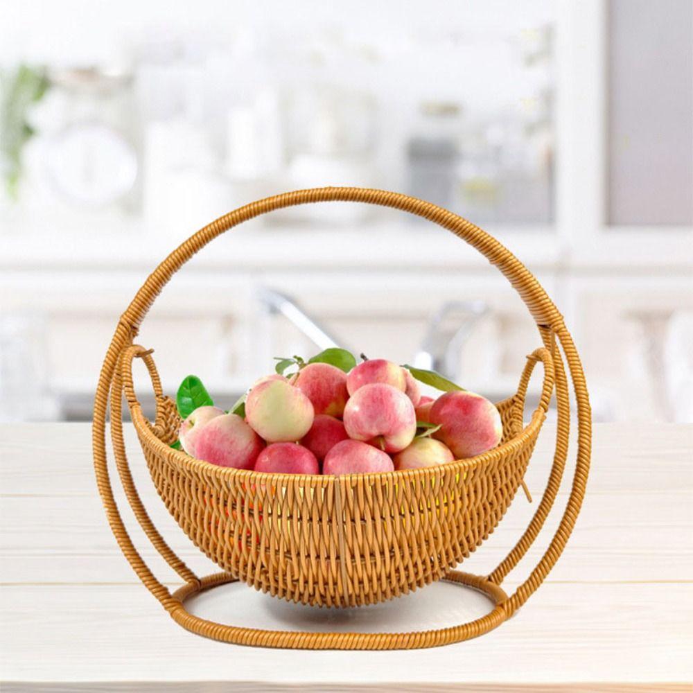 Imitation Vine Weaving Woven Storage Basket With Handle Multipurpose Storage Basket  Home Kitchen