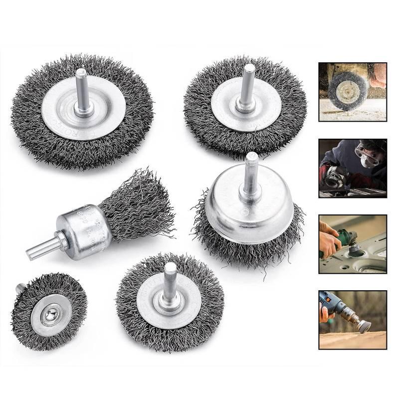 Brush 6pcs Wire Set For Cleaning Rust Removal Copper Stainless Bristles Steel