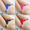 Thong Women's Transparent Open Crotch Pearl Massage Erotic Panties Low Rise Hot Sexy Cutout T Pants 2201