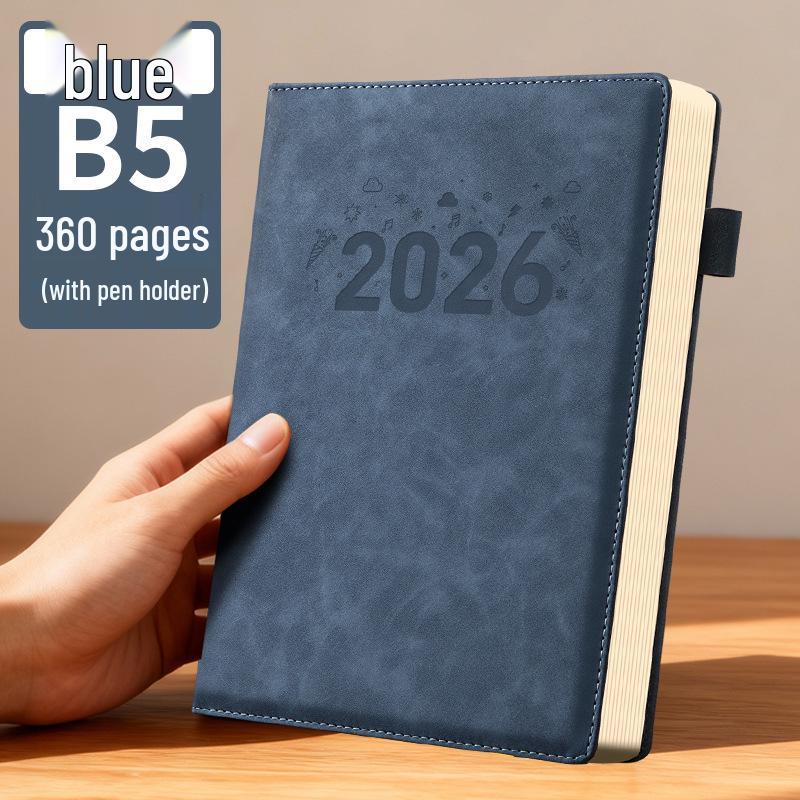 Large A4 Leather Office Notebook - Extra Thick Diary for Business Meetings