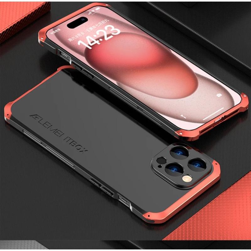 Aluminum Metal Rugged Frame Armor for IPhone 15 Pro MAX Bumper Case Luxury for IPhone 14 13 12 11 Pro Shockproof Matte PC Protector Cover