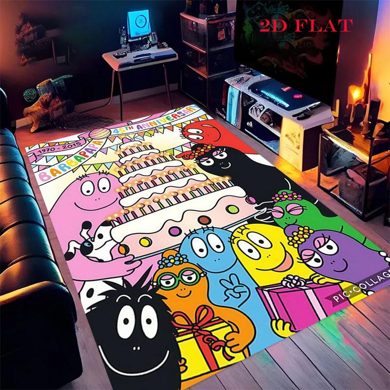 Barbapapa Fun Carpet Rug for Living Room Bedroom Home Sofa Decoration,Kids play Nonslip Floor Mat